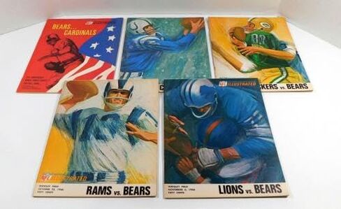 الكثير من (7) برامج كرة القدم NFL Chicago Bears NFL المختلفة لعام 1966 DA065781 - برامج NFL in Saudi Arabia