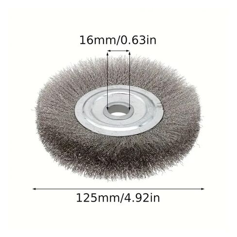 فرشاة عجلة سلكية مسطحة من الفولاذ المقاوم للصدأ مقاس 125 مم - أداة دوارة شديدة التحمل in Kuwait