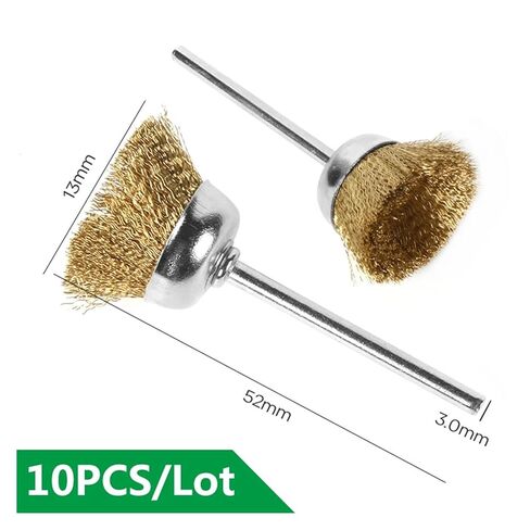 10 قطعة/الوحدة فرشاة نحاسية أسلاك الفولاذ عجلة فرش لتنظيف الأسطح المعدنية فرشاة تلميع in Kuwait