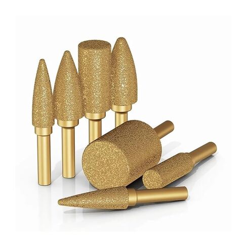 Vacuum Brazed Diamond Grinding Head Burrs Engraving Drill Bits Stone Alloy Jade Peeling Cast Iron Polishing Carving Tools(Bullet 6x6) in Saudi Arabia