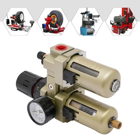 AC3010-03 Air Filter Regulator Lubricator Unit with 0-145psi Pressure Gauge for Tire Changers - Oil Water Separator and Auto Lubrication for Compressed Air Systems in Kuwait