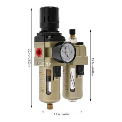 AC3010-03 Air Filter Regulator Lubricator Unit with 0-145psi Pressure Gauge for Tire Changers - Oil Water Separator and Auto Lubrication for Compressed Air Systems in Kuwait