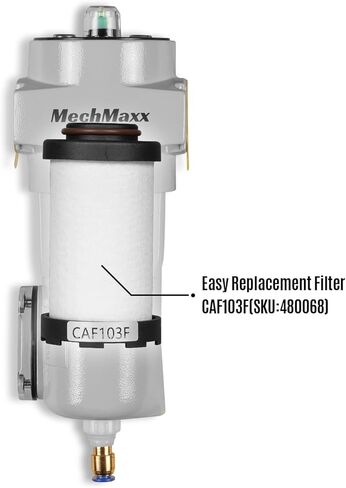 MechMaxx 53 CFM Compressed Air Oil-Water Separator Precision Filter,0.01μm,Oil Content 0.001ppm, With Auto Drain, Pressure Indicator,Recommended for use with M10AC230,Model CAF103 in Kuwait