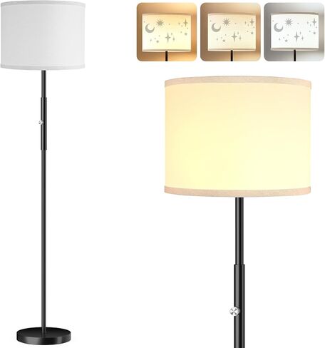 PARTPHONER Floor Lamp for Living Room, Modern Standing Lamps with Lampshade, Minimalist Tall Lamp with Foot Switch for Living Room, Bedroom, Kids Room, Office(Bulb Not Included) in Kuwait
