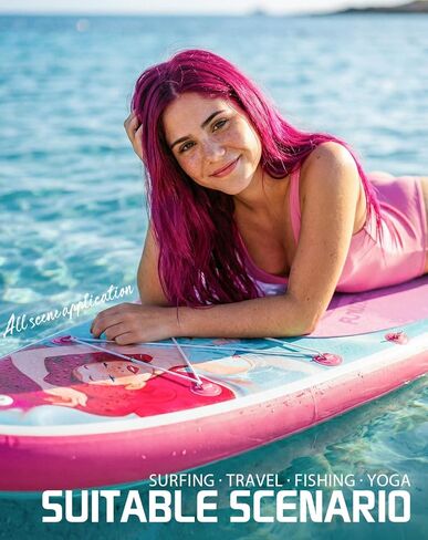 لوح التجديف القابل للنفخ من FunWater SUP مقاس 10'6×33×6" لوح تجديف قابل للنفخ خفيف للغاية مع ملحقات ISUP وزعانف ومجداف قابل للتعديل ومضخة وحقيبة ظهر in Saudi Arabia