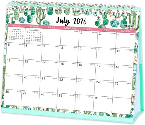 2024-2025 Desk Calendar - Standing Flip Desktop Calendar 2024-2025, Jul. 2024 to Dec. 2025, 9.8" x 8.3", 18 Month Desktop Calendar with Thick Paper, Memoranda Lined Pages, Strong Twin-Wire Binding, Ruled Writing Space in Saudi Arabia
