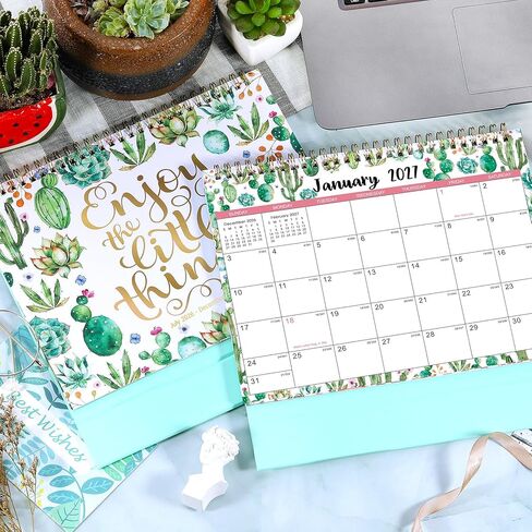 2024-2025 Desk Calendar - Standing Flip Desktop Calendar 2024-2025, Jul. 2024 to Dec. 2025, 9.8" x 8.3", 18 Month Desktop Calendar with Thick Paper, Memoranda Lined Pages, Strong Twin-Wire Binding, Ruled Writing Space in Saudi Arabia