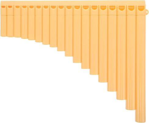 Toyvian Chinese Pan Flute 16 أنبوب آلة شعبية صفراء للمبتدئين والطلاب، أنبوب يدوي الصنع لفئة الموسيقى والأداء المسرحي in Saudi Arabia