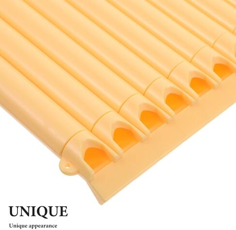 Toyvian Chinese Pan Flute 16 أنبوب آلة شعبية صفراء للمبتدئين والطلاب، أنبوب يدوي الصنع لفئة الموسيقى والأداء المسرحي in Saudi Arabia