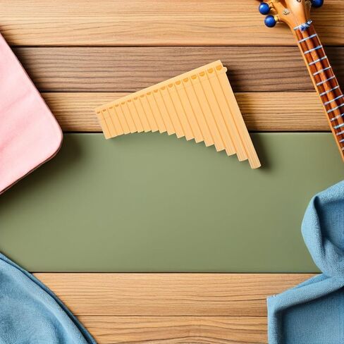 Toyvian Chinese Pan Flute 16 أنبوب آلة شعبية صفراء للمبتدئين والطلاب، أنبوب يدوي الصنع لفئة الموسيقى والأداء المسرحي in Saudi Arabia