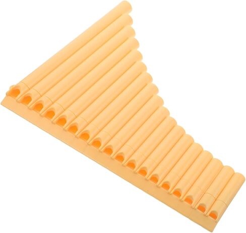 أداة شعبية بلاستيكية مكونة من 16 أنبوبًا من Toyvian باللون الأصفر للمبتدئين مع ملحقات Panpipe، أنبوب الطالب لصف الموسيقى والحفلات المدرسية المحمولة in Saudi Arabia