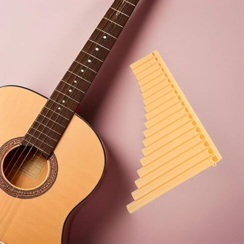 أداة شعبية بلاستيكية مكونة من 16 أنبوبًا من Toyvian باللون الأصفر للمبتدئين مع ملحقات Panpipe، أنبوب الطالب لصف الموسيقى والحفلات المدرسية المحمولة in Saudi Arabia