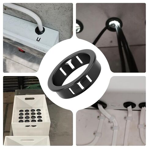 110 قطعة من حلقة جلبة الكابل الأسود، كابلات حماية الكابلات المفاجئة في الحبل 6 مقاس 1/2 بوصة، 3/4 بوصة، 7/8 بوصة، 1-1/2 بوصة، 1-3/4 بوصة، 2 بوصة in Kuwait