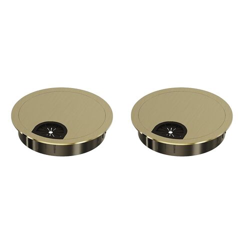 2 Pack Desk Grommet 2 Inch 50mm, Zinc Alloy Computer Desk Wire Hole Cover, Office Desktop Cord Cable Hole Metal Ring, Bronze Tone in Saudi Arabia
