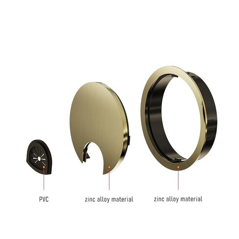 2 Pack Desk Grommet 2 Inch 50mm, Zinc Alloy Computer Desk Wire Hole Cover, Office Desktop Cord Cable Hole Metal Ring, Bronze Tone in Saudi Arabia