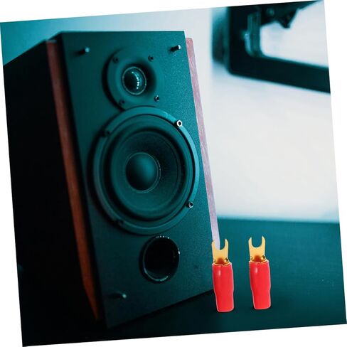 4pairs Fork Spade Terminal Connectors for Audio Systems Gold Plated Adapters for Enhanced Speaker Wire Connections in Saudi Arabia