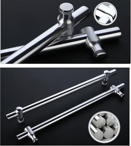 Adjustable Push and Pull Shower Glass Door Handle, Replacement Sliding Bathroom Knobs for Interior/Exterior Doors, 550mm Hole Distance, Durable & Stylish Design in Saudi Arabia