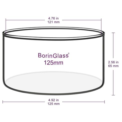 BorinGlass 500ml Spoutless Crystallizing Dish, O.D. 125mm Borosilicate Glass Crystallizer with Flat Base for Evaporation Crystallization in Saudi Arabia