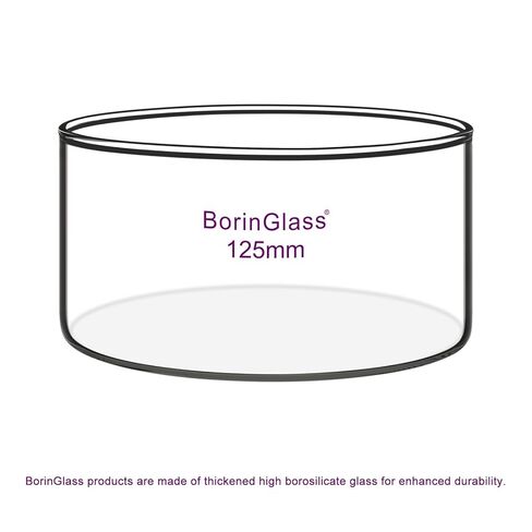 BorinGlass 500ml Spoutless Crystallizing Dish, O.D. 125mm Borosilicate Glass Crystallizer with Flat Base for Evaporation Crystallization in Saudi Arabia