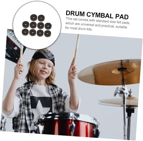 LIFKOME 10Pcs Drum Kit Felt Pad Set Non-slip Cymbal Protection Accessories for Drum Prevent Collision and Enhance Sound Quality in Saudi Arabia