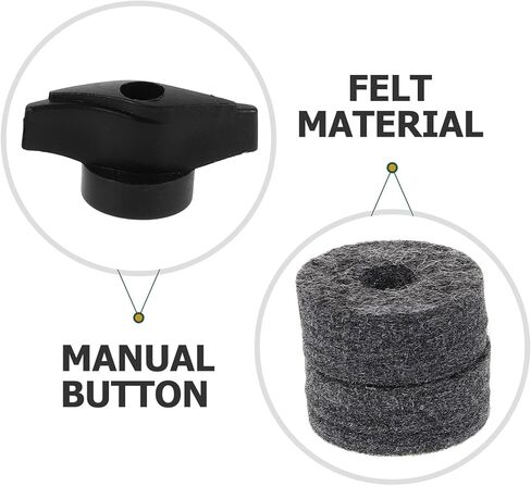 Kisangel 2PCS Plastic Cymbal Sleeves with Felt Washers and Hand Screw Knob Drum Pad Stand Accessories Compatible with Crash, Splash, and Ride Cymbals for Secure Fit and Easy Random Color in Saudi Arabia