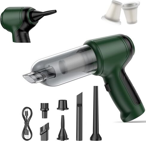 مكنسة كهربائية للسيارة، 15000 باسكال، مكنسة كهربائية رطبة وجافة قابلة لإعادة الشحن، قوة عالية 120 وات للسيارة والحيوانات الأليفة والمنزل وتنظيف المكاتب، فلتر هيبا قابل للغسل، فوهات متعددة in Kuwait