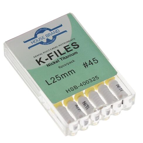 400325 HSB Endodontic K-Files NiTi 25mm #45 6/Pk in Saudi Arabia