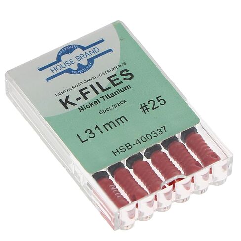 400337 HSB Endodontic K-Files NiTi 31mm #25 6/Pk in Saudi Arabia