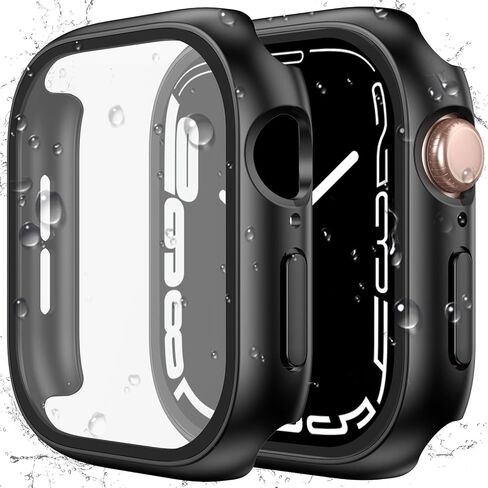 2 في حالة مقاومة للماء لـ Apple Watch Screen Protector 40mm Series 4 5 6 SE/SE 2nd Gen Associory مدمجة في فيلم Glass Film Face و Copper Cover متوافقة in Kuwait