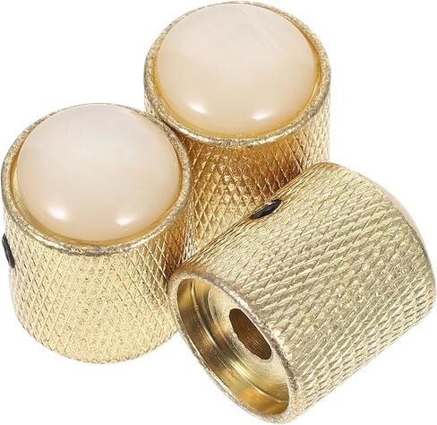 3pcs Metal Guitar Volume Tone Dome Knobs with Hole for Bass Electric Guitar Potentiometer Control Knobs Set with Wrench Gold Replacement Accessories in Saudi Arabia