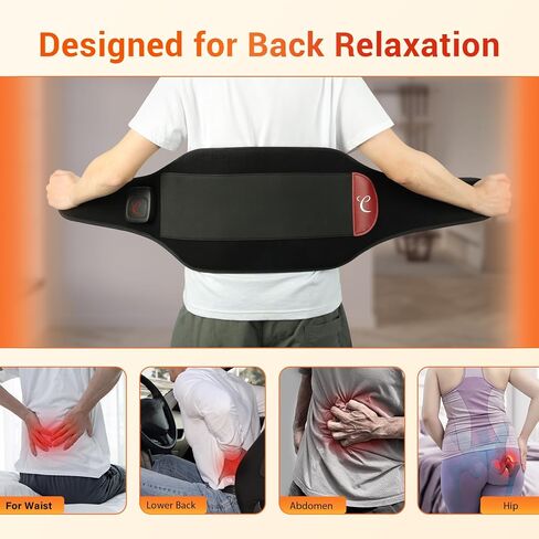 Comfytemp Extra Large Cordless Heating Pad with Massager for Back XXL, FSA Eligible HSA Portable Rechargeable 2X Larger Lower Back Massager with 4 Motors, Wireless Heated Waist Belt Button APP Control in Saudi Arabia
