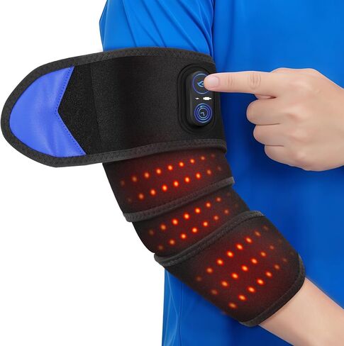 وسادة تدفئة للذراع لاسلكية مع ضوء أحمر، غلاف وسادة تدفئة للكوع بقدرة 5000 مللي أمبير في الساعة، تسخين سريع، كم ذراع للكوع مُسخن مع 3 إعدادات للحرارة والتوقيت in Kuwait