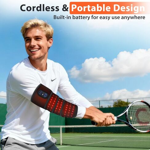 وسادة تدفئة للذراع لاسلكية مع ضوء أحمر، غلاف وسادة تدفئة للكوع بقدرة 5000 مللي أمبير في الساعة، تسخين سريع، كم ذراع للكوع مُسخن مع 3 إعدادات للحرارة والتوقيت in Kuwait