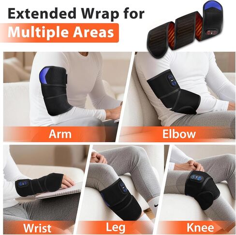 وسادة تدفئة للذراع لاسلكية مع ضوء أحمر، غلاف وسادة تدفئة للكوع بقدرة 5000 مللي أمبير في الساعة، تسخين سريع، كم ذراع للكوع مُسخن مع 3 إعدادات للحرارة والتوقيت in Kuwait
