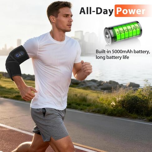 وسادة تدفئة للذراع لاسلكية مع ضوء أحمر، غلاف وسادة تدفئة للكوع بقدرة 5000 مللي أمبير في الساعة، تسخين سريع، كم ذراع للكوع مُسخن مع 3 إعدادات للحرارة والتوقيت in Kuwait