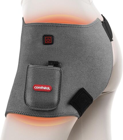 Cordless Hip Heating Pad for Pain Relief FSA Eligible HSA 5000mAh Battery Powered Heated Hip Brace Wrap for Hip Sciatica Pain Recovery Buttock, Up to 52" Waist Size, Gift for Women Men in Saudi Arabia
