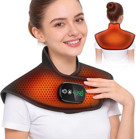 Neck and Shoulder Heating Pad Cordless for Pain Relief, Heated Neck and Shoulder Wrap Electric Warmer Pads in Kuwait