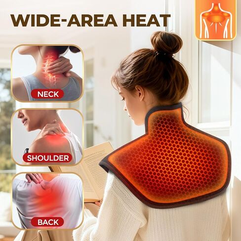 Neck and Shoulder Heating Pad Cordless for Pain Relief, Heated Neck and Shoulder Wrap Electric Warmer Pads in Kuwait
