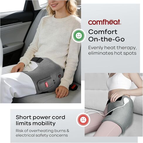Cordless Hip Heating Pad for Pain Relief FSA Eligible HSA 5000mAh Battery Powered Heated Hip Brace Wrap for Hip Sciatica Pain Recovery Buttock, Up to 52" Waist Size, Gift for Women Men in Saudi Arabia