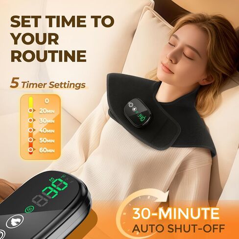 Neck and Shoulder Heating Pad Cordless for Pain Relief, Heated Neck and Shoulder Wrap Electric Warmer Pads in Kuwait