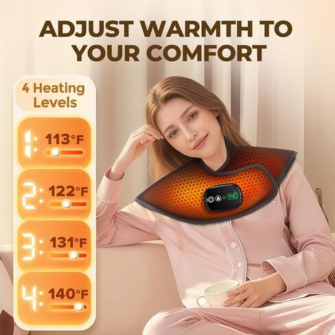 Neck and Shoulder Heating Pad Cordless for Pain Relief, Heated Neck and Shoulder Wrap Electric Warmer Pads in Kuwait