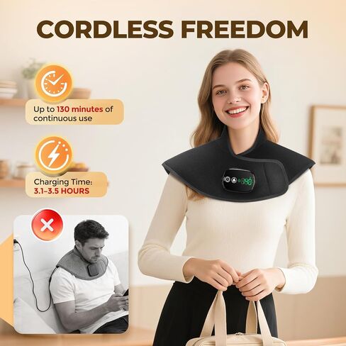 Neck and Shoulder Heating Pad Cordless for Pain Relief, Heated Neck and Shoulder Wrap Electric Warmer Pads in Kuwait