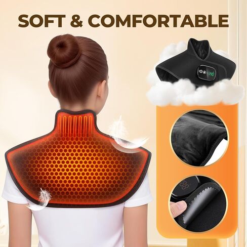 Neck and Shoulder Heating Pad Cordless for Pain Relief, Heated Neck and Shoulder Wrap Electric Warmer Pads in Kuwait