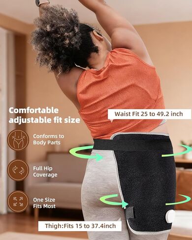 وسادة تدفئة الورك من الجرافين لعرق النسا، غلاف تسخين كهربائي 18.5 بوصة × 16 بوصة لأسفل الظهر والوركين والفخذين، وسادة تسخين كبيرة جدًا مع حرارة قابلة للتعديل وإيقاف تلقائي in Kuwait