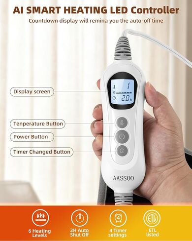 وسادة تدفئة الورك من الجرافين لعرق النسا، غلاف تسخين كهربائي 18.5 بوصة × 16 بوصة لأسفل الظهر والوركين والفخذين، وسادة تسخين كبيرة جدًا مع حرارة قابلة للتعديل وإيقاف تلقائي in Kuwait