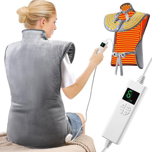 24''×37'' Heating Pad for Neck and Shoulders and Back Pain Relief, Electric Extra Large Heating Pad with 6 Temperature Settings & 4 Auto-Off Timers,Thoughtful Gift for Women, Men,The Elderly in Saudi Arabia