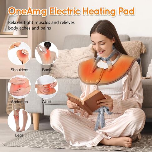 24''×37'' Heating Pad for Neck and Shoulders and Back Pain Relief, Electric Extra Large Heating Pad with 6 Temperature Settings & 4 Auto-Off Timers,Thoughtful Gift for Women, Men,The Elderly in Saudi Arabia