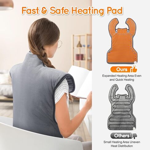 24''×37'' Heating Pad for Neck and Shoulders and Back Pain Relief, Electric Extra Large Heating Pad with 6 Temperature Settings & 4 Auto-Off Timers,Thoughtful Gift for Women, Men,The Elderly in Saudi Arabia