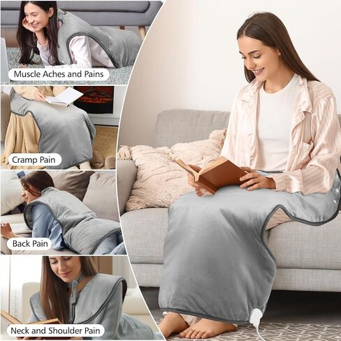24''×37'' Heating Pad for Neck and Shoulders and Back Pain Relief, Electric Extra Large Heating Pad with 6 Temperature Settings & 4 Auto-Off Timers,Thoughtful Gift for Women, Men,The Elderly in Saudi Arabia