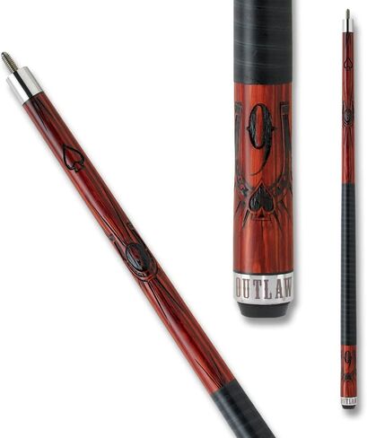 OUTLAW OL14 Cherry Pool Cue - خشب القيقب الملون بالكرز مع تصميم 9 كرات ومجرفة in Kuwait